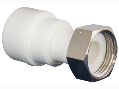 Патрубок пер. пласт. с нак. гайк.32*5/4 белый РВК