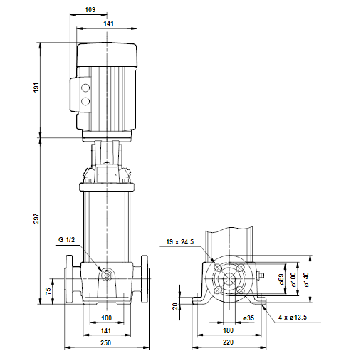 Насос CR 3-4 (0,37кВт, 3х400V) 96516651