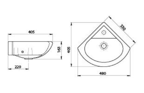 Умывальник "Радиан" угловой (Воротынск) 403/332 