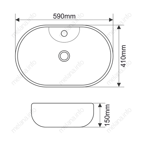 Умывальник фигурный 7734 MELANA