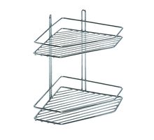 Полка 2-х ярусная угловая хром FOR-RUS024CR 