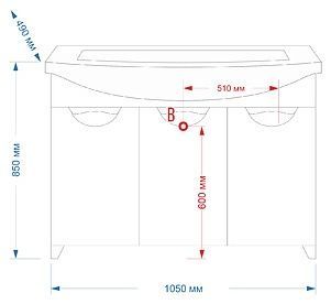 Комплект мебели 105 "Лаванда-105" напольная 3 дв. MISTY (ум.Элеганс-105)