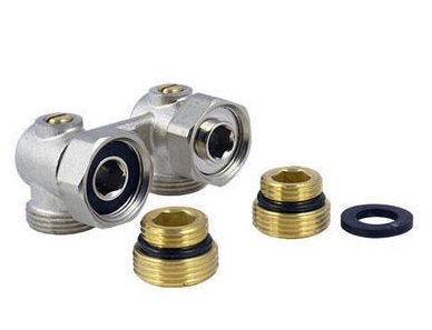 Узел нижнего подключения 3/4" угловой  д/2х труб.системы VR309