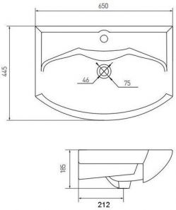 Комплект мебели 65 "Ария-65Н" напольная 3 ящ. белая (ум.Smile-65) Акватон