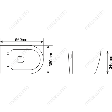 Унитаз подвесной 800-В2380 белый MELANA 