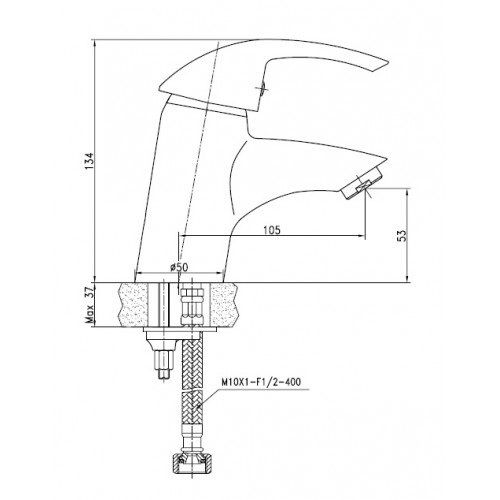 Смес д/раковины Kaiser Nova ф40 (23011)