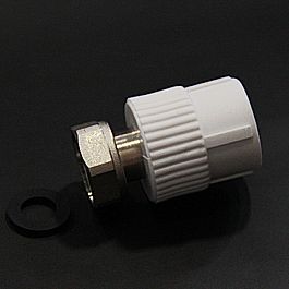 Патрубок пер. пласт. с нак. гайк.25х1" белый (2/100) ПРО АКВА (РА29015)