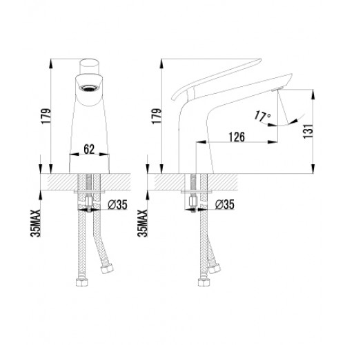 Смеситель д/умывальника "MELANGE" (4906CW)  хром/белый LEMARK 