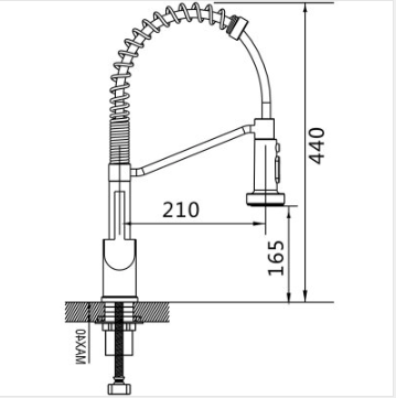 Смеситель д/кухни SHEVANIK гибкий излив сатин  S963L