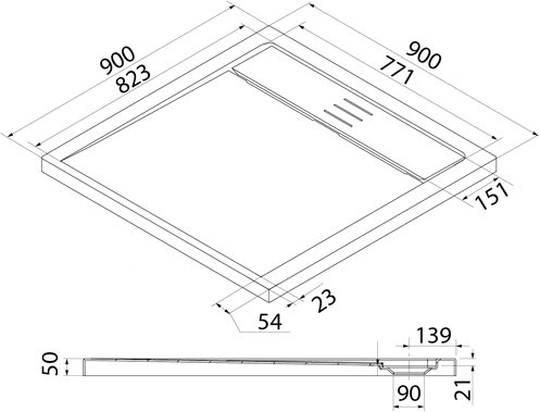 Поддон душевой, 90х90, 50мм, Bild, IDDIS, BIL5WS9i22