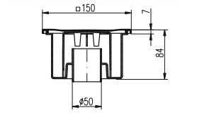 Трап  "MCH"  верт 50\150х150 нерж.высота 84мм(321N) (12/1)