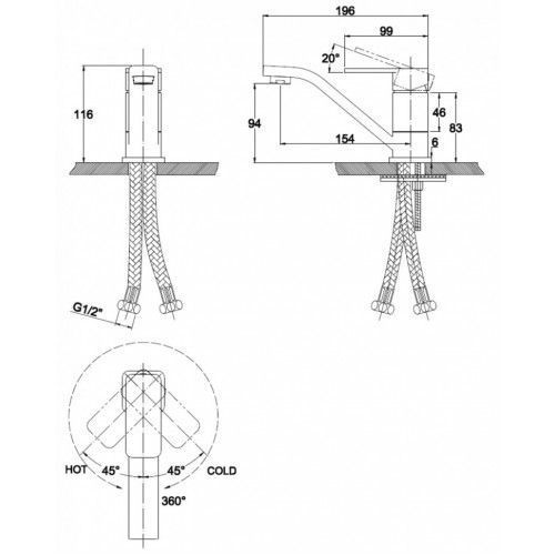 Смес д/кухни Kaiser Sonat 15см.(34010)