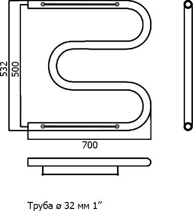 Полотенцесушитель  500х700  М-ОБР TERMINUS