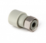 Патрубок пер. пласт. с нак. гайк.20х3/4" серый (4/160) ПРО АКВА (PA29010G)