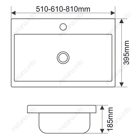 Умывальник фигурный 9393-50 MELANA