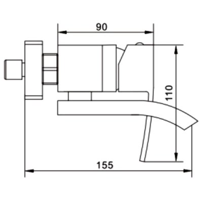 Смеситель д/ванны к/н  ROSE белый/хром R1552F