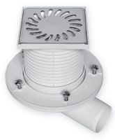 Трап  "MCH"  гориз Ду-50\100х100 с фланцем нерж.(411) (8/1)