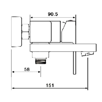 Смеситель д/ванны к/н  ROSE черный R2802H