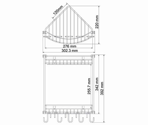 Полка металлическая двойная WasserKRAFT K-1222