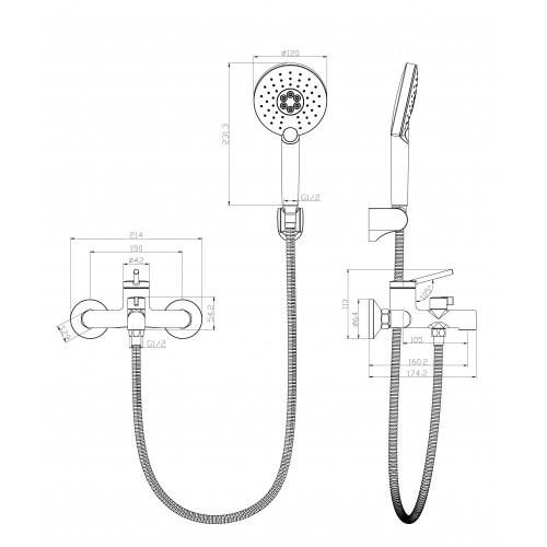 Смеситель д/ванны "MINIMA" (LM3814C) моно короткий излив LEMARK  ВЫГОДА!!