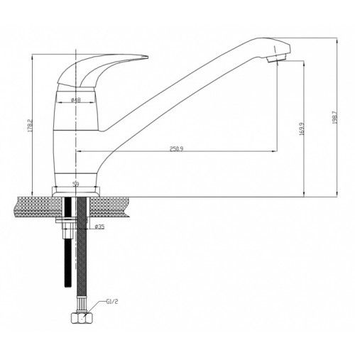 Смес д/кухни Kaiser Damas ф40  (15133/2070805/701008)