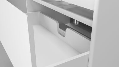 Комплект мебели 60 "KLAUFS-60" подвесная белая 2 ящикa VELVEX (ум.COMO-60)