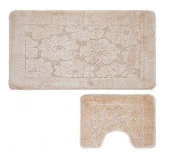 Набор ковриков (2 предмета) КЛАССИК квадраты бежевый 55х90+45х55 (00281)