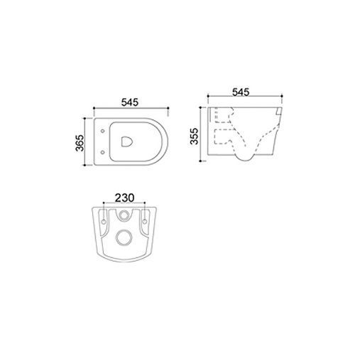 Унитаз подвесной 800-T2115 белый MELANA 