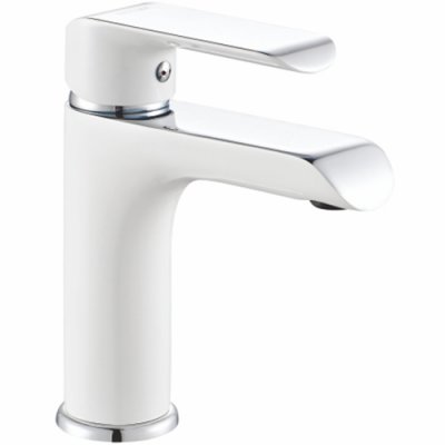 Смеситель д/раковины ROSE белый/хром R2101F