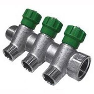 TIEMME 1х1/2  Коллектор 2-выхода с кранами (1832G160402) АКЦИЯ