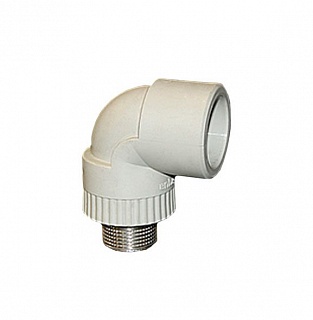 Колено  20*3/4"нар.рез. белый (10/100) ПРО АКВА (РА27010Р)