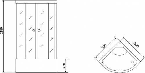 Кабина душевая Timo TE0780 (80*80)