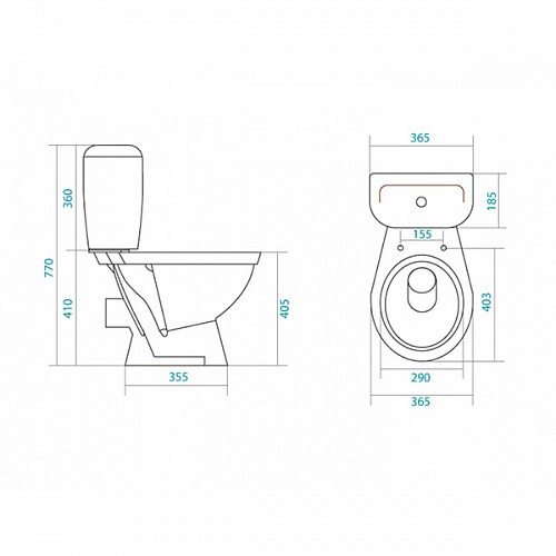 Унитаз-комп Santek "Паллада" гориз. выпуск сидение дюр. (Чебоксары)