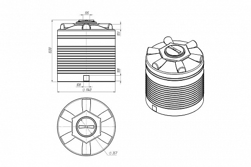 Емкость ЭВЛ-1000 (H1210xD1140) ВЫГОДА