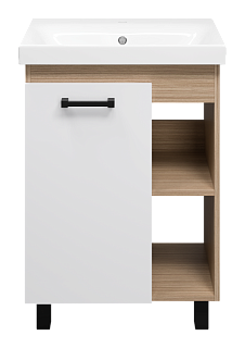 Комплект мебели 60 "Крафт-60" напольная 1 дв.+ниша дуб золотой/белый MISTY (ум.MODUO Slim-60)