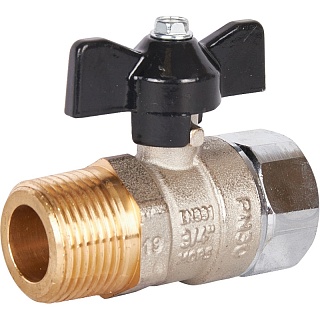 Кран шар. с нак. гайкой прямой баб. НР 3/4x3/4 (SVB-1009-000020) STOUT