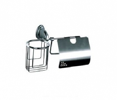 Держатель д/туалетной бумаги и освежителя ,хром,с крышкой (НВ-1503-1)