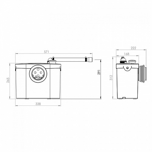 Насос-измельчитель SANIBROYEUR 1унитаз 4м?100м ? 0,4кВт SFA