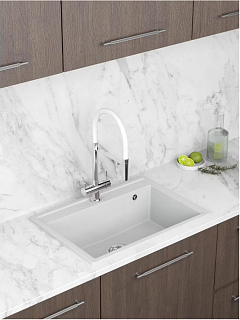 Мойка гранит FOSTO NOVA 70-50 (белый) без сифона 