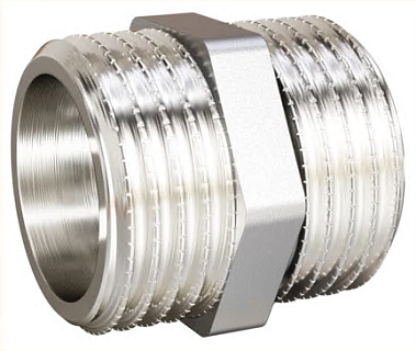 Бочата Ниппель 2" ш/ш латунь никель LD (12)