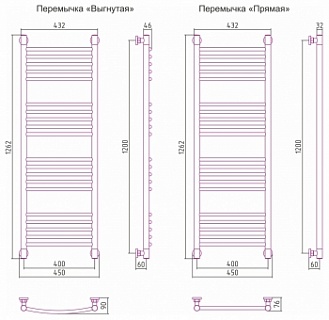 Полотенцесушитель Сунержа ДР Богема+ прямая 1200х400 00-0220-1240