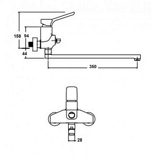 Смес д/ванны к/н Kaiser Sona ф40 (75055)