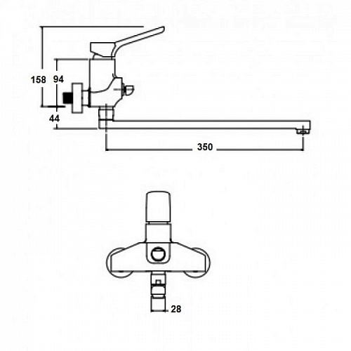 Смес д/ванны к/н Kaiser Sona ф40 (75055)