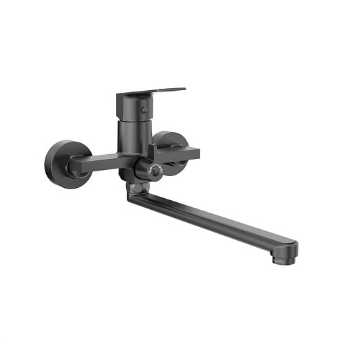 Смеситель д/ванны "AMA" (AMA-1015BL) длинный излив черный TOKITO