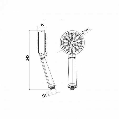 Смеситель для ванны с верхним душем, Oldie, IDDIS, OLDBR3Fi06