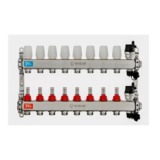Коллектор с расходомерами 8-вых нерж. с кранами Vieir (VR123-08) (3)