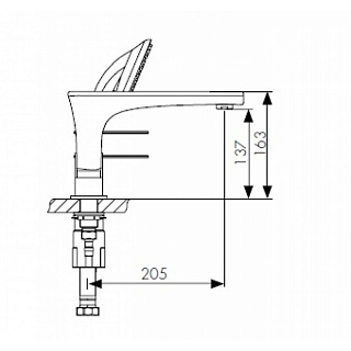 Смес д/ванны Kaiser Star на борт ванны на 4 отверстий ?35 (02222)