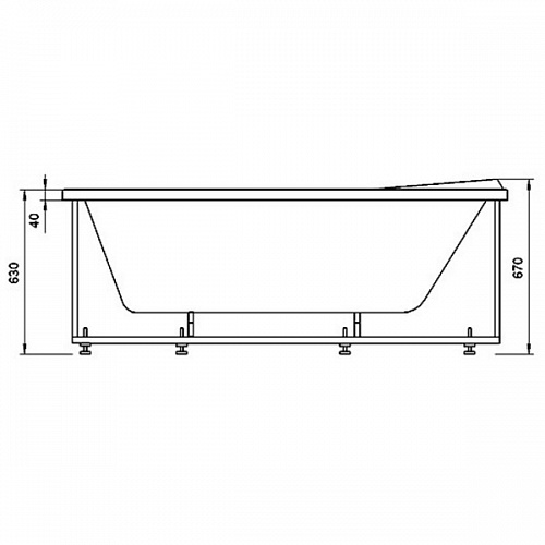 Ванна акриловая Бетта 170х97 левая