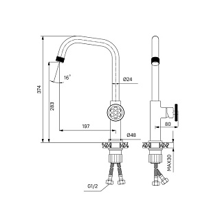 Смеситель для кухни, графит, Grange, IDDIS, GRAGM00i05