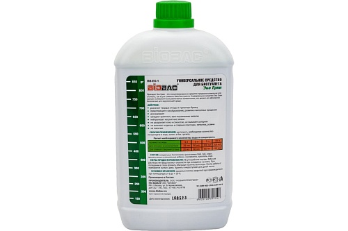 Жидкость универсальное  для биотуалета ЭКО ГРИН 1 л (для нижнего и верхнего бачка биотуалета)